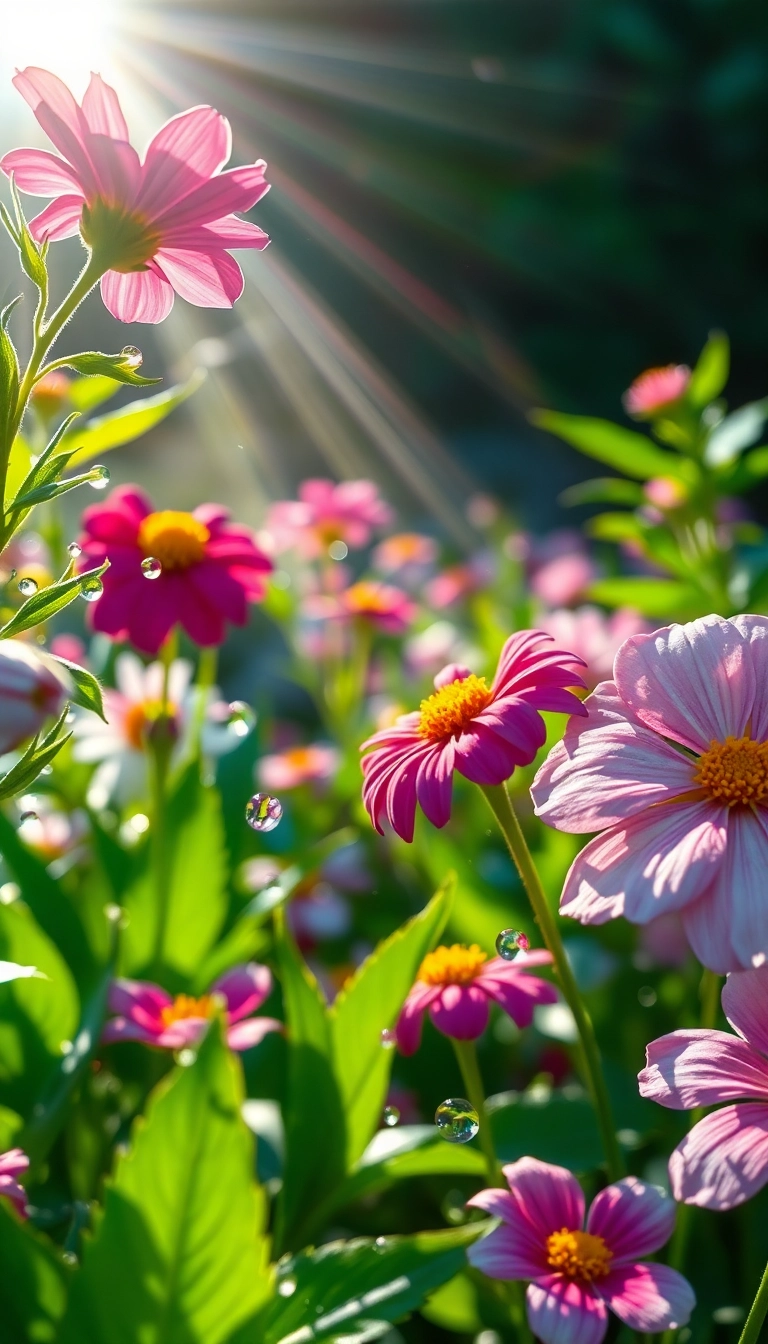 HD iPhone Spring Rain Garden Dynamic Background